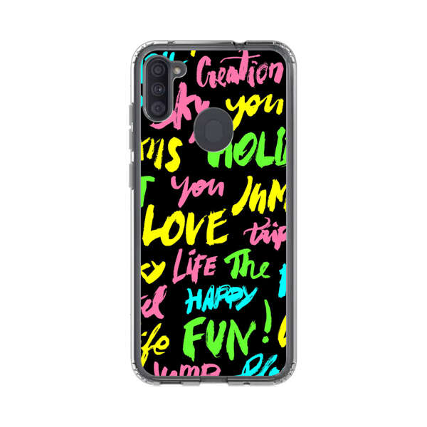 Colorful Positive Motivational Words Pattern Samsung Galaxy A11 Case