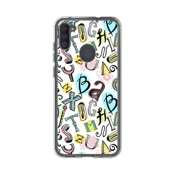 Colorful Scattered Alphabet Letters Pattern Samsung Galaxy A11 Case