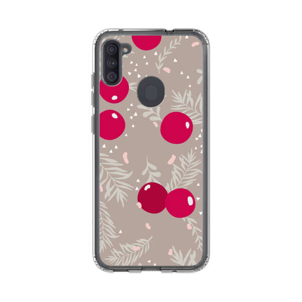 Cranberries and pine branches holiday pattern Samsung Galaxy A11 Case