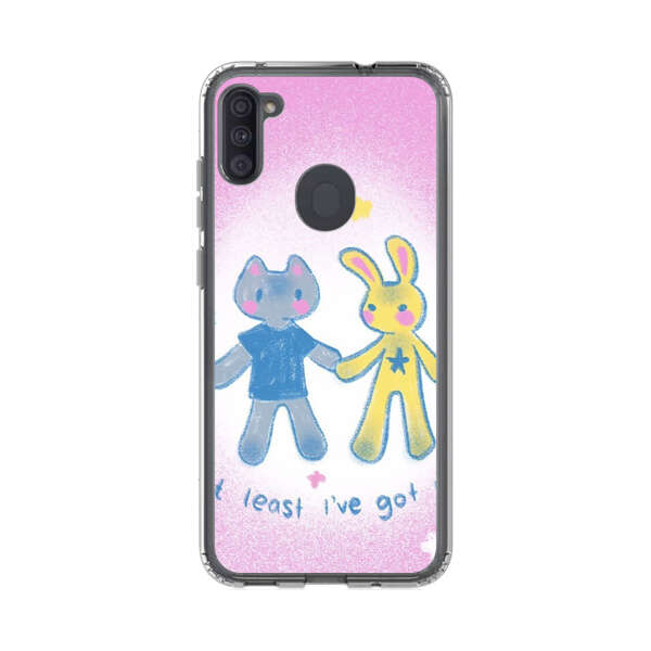 Cute Cat and Rabbit Holding Hands Samsung Galaxy A11 Case