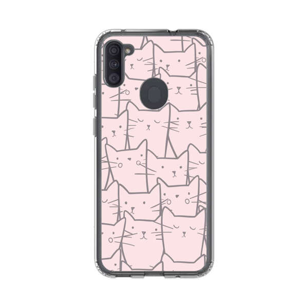 Cute Hand Drawn Cat Pattern Samsung Galaxy A11 Case