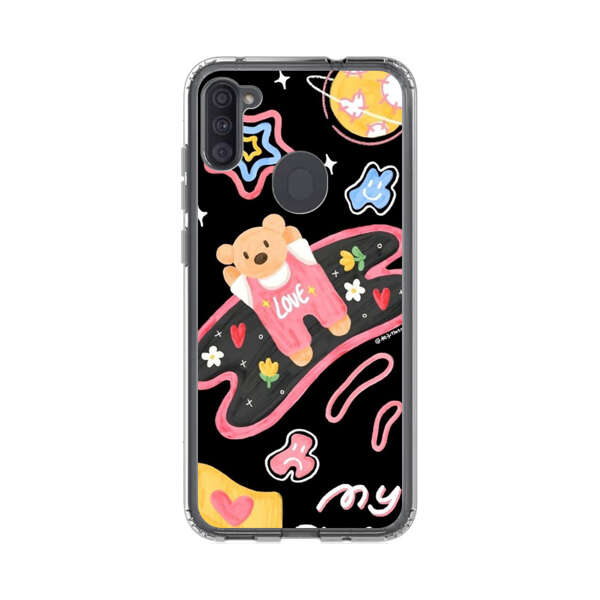 Cute Teddy Bear Love Space Design Samsung Galaxy A11 Case
