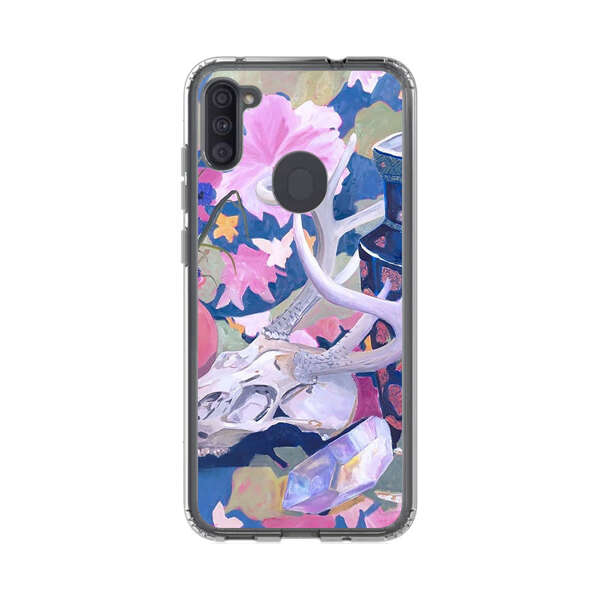 Floral Ornate Vases with Antlers Skull and Crystal Samsung Galaxy A11 Case