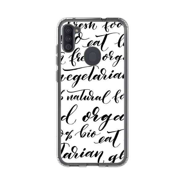 Healthy Food Lifestyle Calligraphy Pattern Samsung Galaxy A11 Case