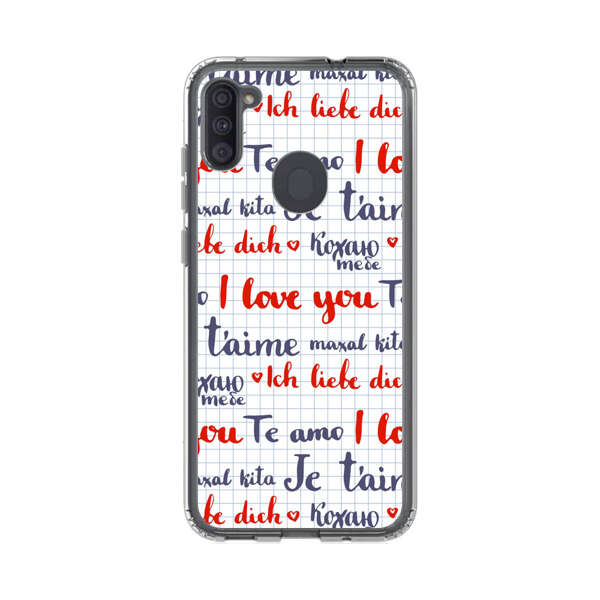 Love Message Multilingual Pattern Samsung Galaxy A11 Case