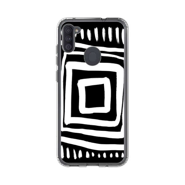 Minimalist Geometric Black and White Design Samsung Galaxy A11 Case