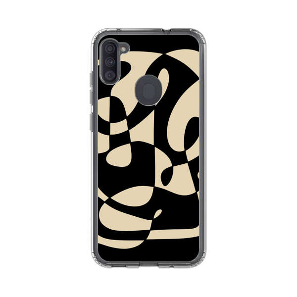 Modern Abstract Beige and Black Geometry Samsung Galaxy A11 Case