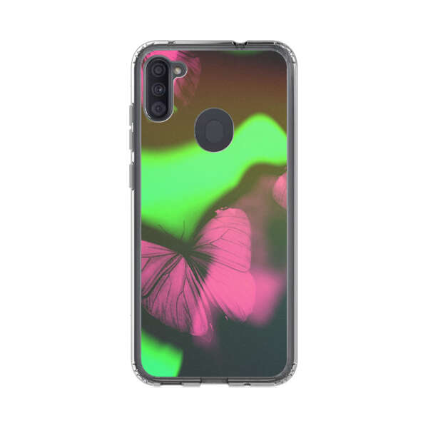 Pink Butterflies Green Background Samsung Galaxy A11 Case