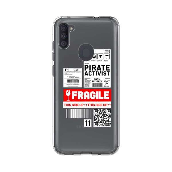 Pirate Activist Fragile Shipping Label Samsung Galaxy A11 Case