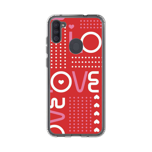 Red Love Typography Pattern Samsung Galaxy A11 Case