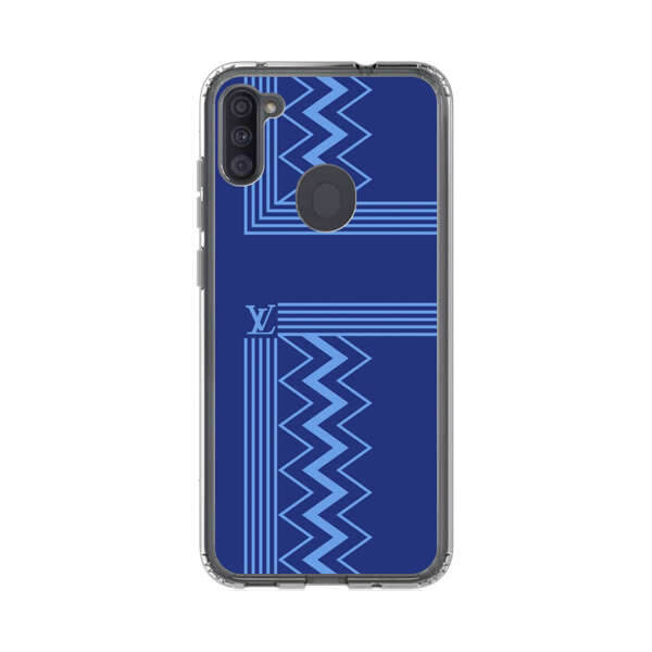 Stylish Geometric Zigzag Pattern in Blue Samsung Galaxy A11 Case