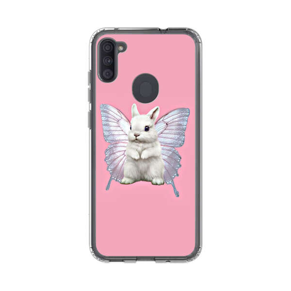 White Bunny with Butterfly Wings Samsung Galaxy A11 Case