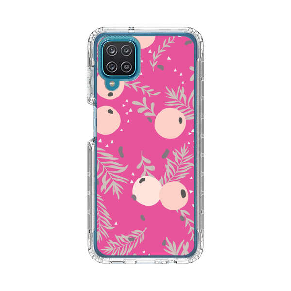 Berries Floral Pattern Pink Background Samsung Galaxy A12 Case