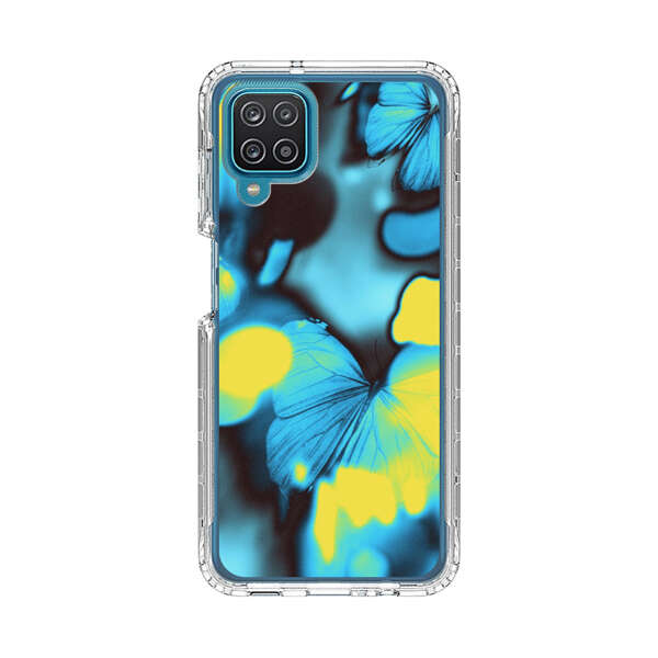Blue Butterflies Glowing Abstract Background Samsung Galaxy A12 Case