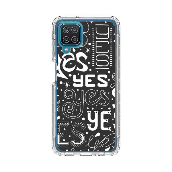 Bold Playful Typography Yes Pattern Samsung Galaxy A12 Case