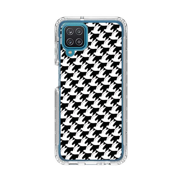 Classic Black and White Houndstooth Pattern Samsung Galaxy A12 Case