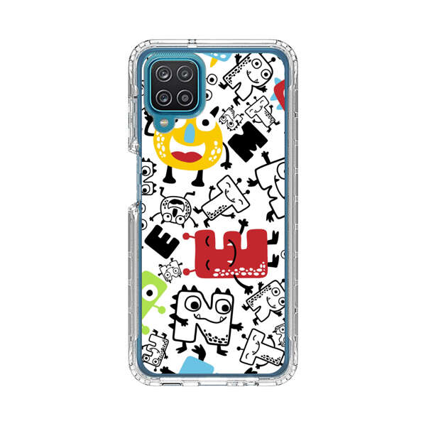 Colorful Cartoon Monsters Letters Pattern Samsung Galaxy A12 Case