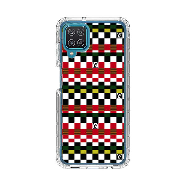 Colorful Checkerboard Stripes Pattern Samsung Galaxy A12 Case