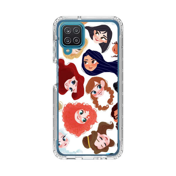 Diverse Animated Girl Faces Samsung Galaxy A12 Case