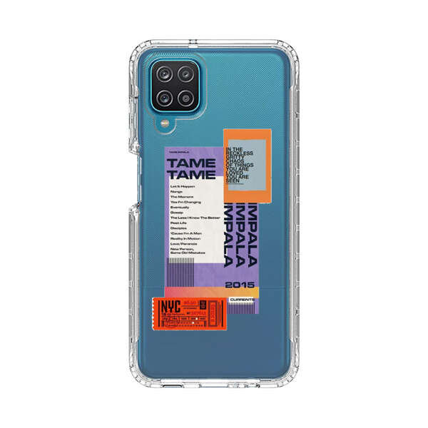 Modern Graphic Collage with Typography and Ticket Elements Samsung Galaxy A12 Case