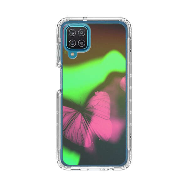 Pink Butterflies Green Background Samsung Galaxy A12 Case