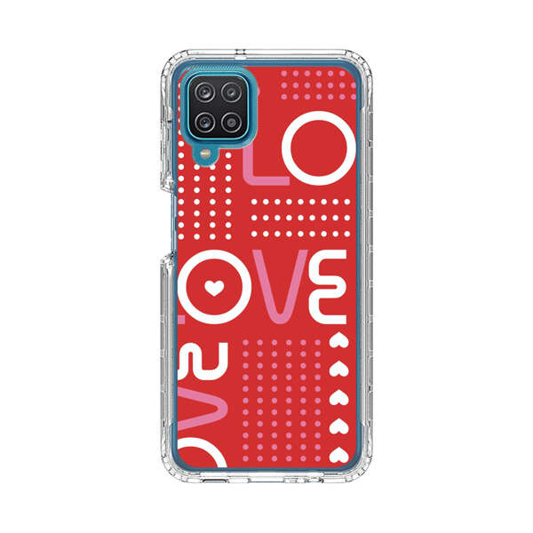 Red Love Typography Pattern Samsung Galaxy A12 Case