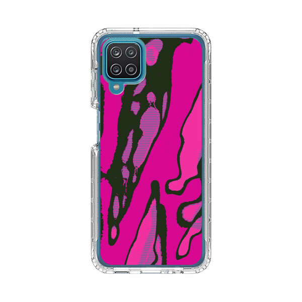 Vibrant Abstract Magenta Black Pattern Samsung Galaxy A12 Case