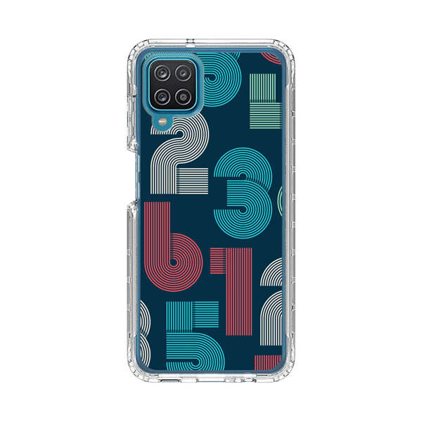 Vibrant Seamless Pattern of Colorful Stylized Numbers Samsung Galaxy A12 Case