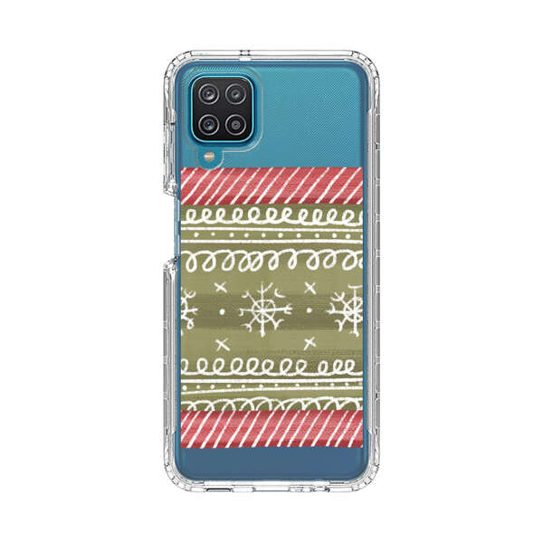 Winter Pattern with Snowflakes and Red Stripes Samsung Galaxy A12 Case