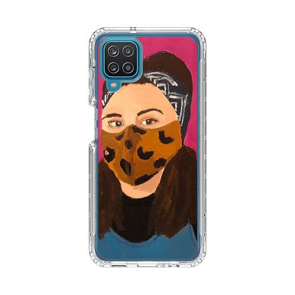 Woman Leopard Print Face Mask Samsung Galaxy A12 Case