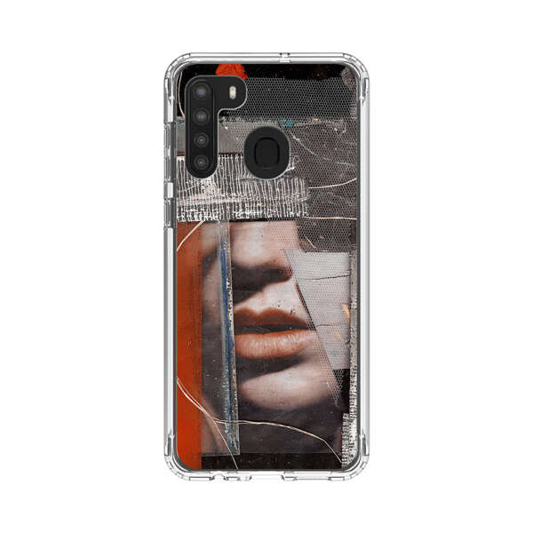 Abstract Collage Close Up Face Samsung Galaxy A21 Case