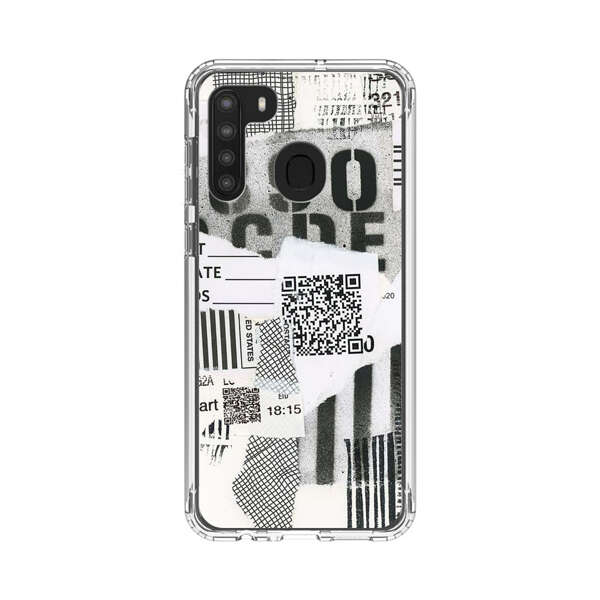 Abstract Collage Torn Paper Barcodes Samsung Galaxy A21 Case