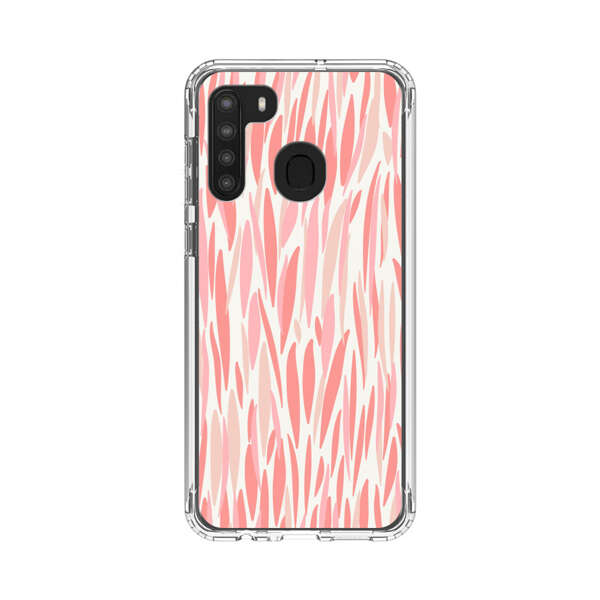 Abstract Coral Wavy Lines Pattern Samsung Galaxy A21 Case