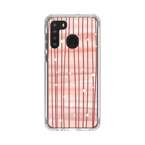 Abstract Vertical Lines Pink Pattern Samsung Galaxy A21 Case
