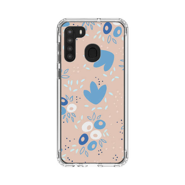 Blue Floral Pattern Samsung Galaxy A21 Case