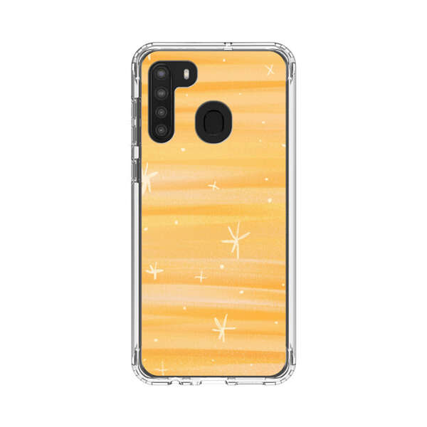Bright Orange Star Pattern Samsung Galaxy A21 Case