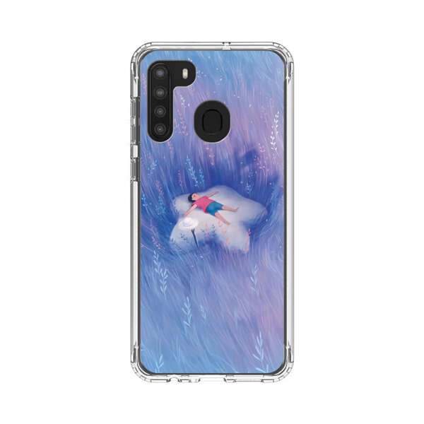 Child Relaxing in Dreamy Field Samsung Galaxy A21 Case