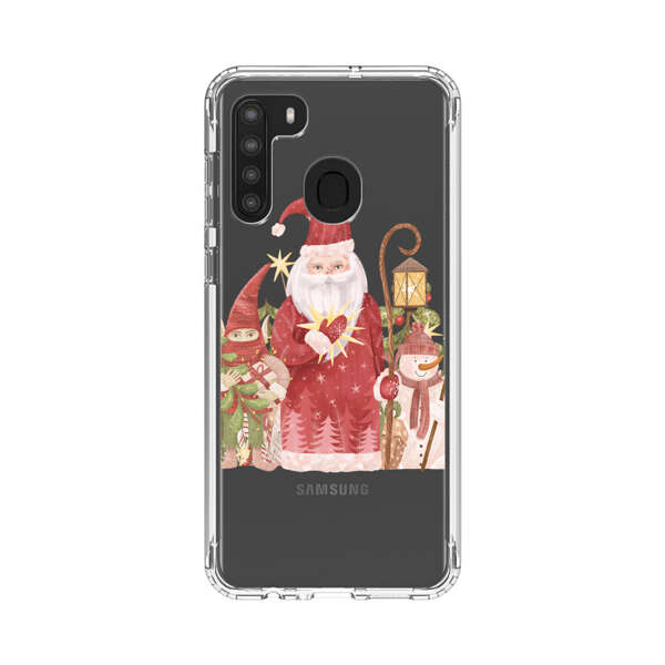 Christmas Santa Elf Snowman Festive Illustration Samsung Galaxy A21 Case