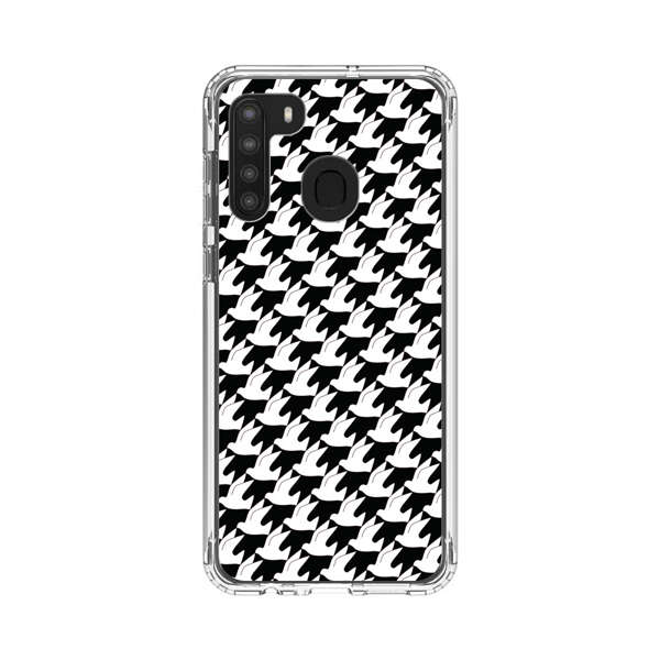 Classic Black and White Houndstooth Pattern Samsung Galaxy A21 Case