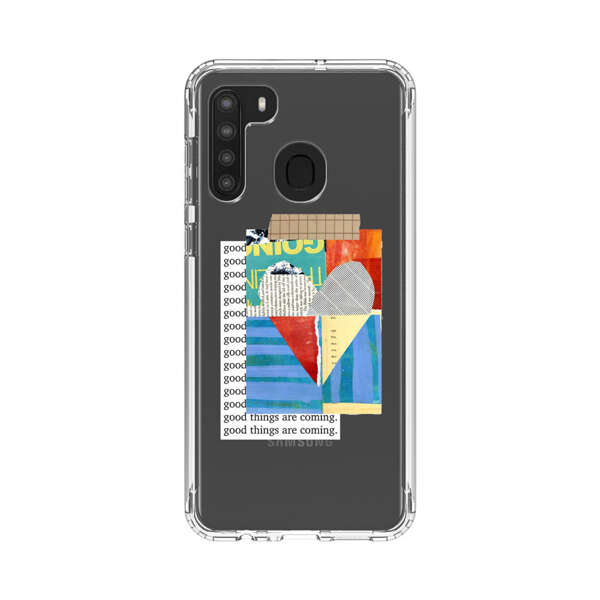 Colorful Abstract Collage with Geometric Shapes Samsung Galaxy A21 Case