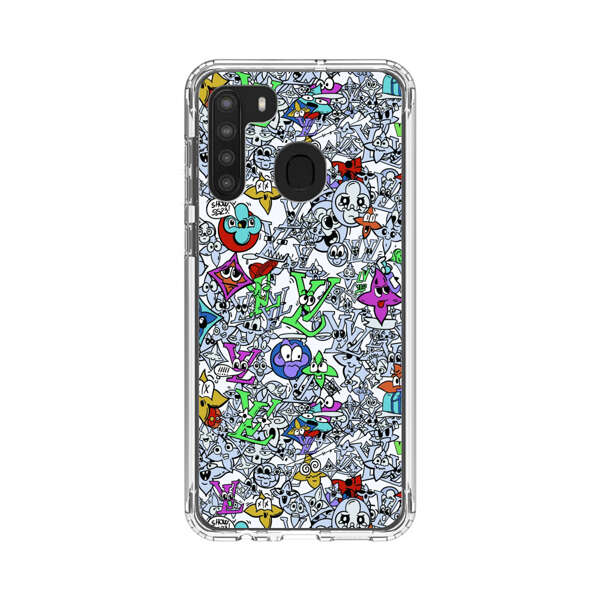Colorful Cartoon Graffiti Pattern Samsung Galaxy A21 Case