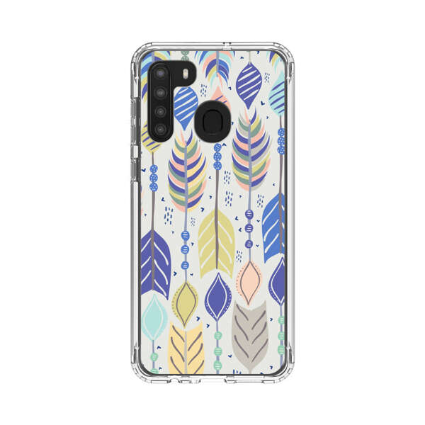 Colorful Feathers Pattern Pastel Samsung Galaxy A21 Case