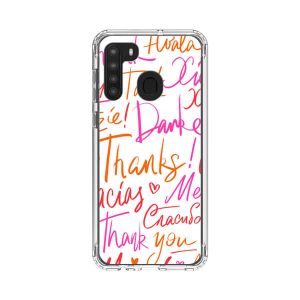 Colorful Thank You Multilingual Pattern Samsung Galaxy A21 Case