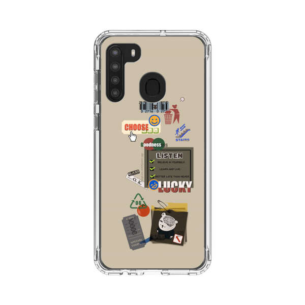 Creative Collage of Motivational Elements Samsung Galaxy A21 Case