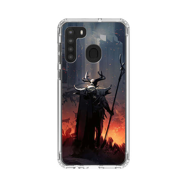 Dark Fantasy Warrior with Horned Helmet Samsung Galaxy A21 Case