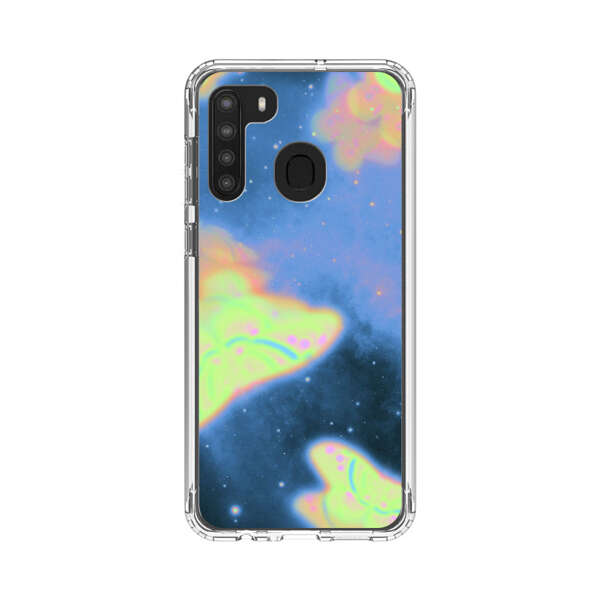 Dreamy Glowing Cosmic Butterflies Samsung Galaxy A21 Case