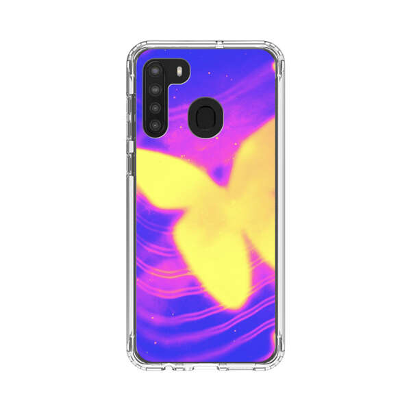 Glowing Purple and Yellow Butterflies Samsung Galaxy A21 Case