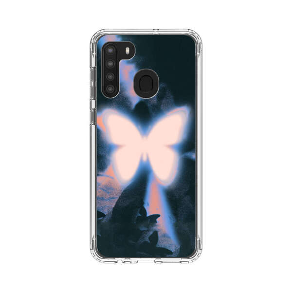 Glowing White Butterfly Samsung Galaxy A21 Case