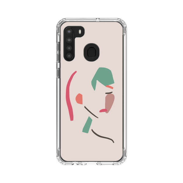 Minimalist Abstract Line Art Woman Face Samsung Galaxy A21 Case