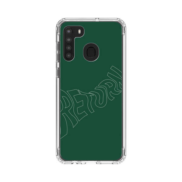 Minimalist Green Wavy Return Text Samsung Galaxy A21 Case